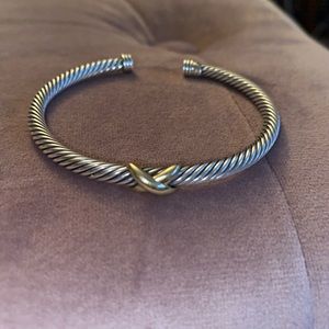 David Yurman cable bracelet with gold x